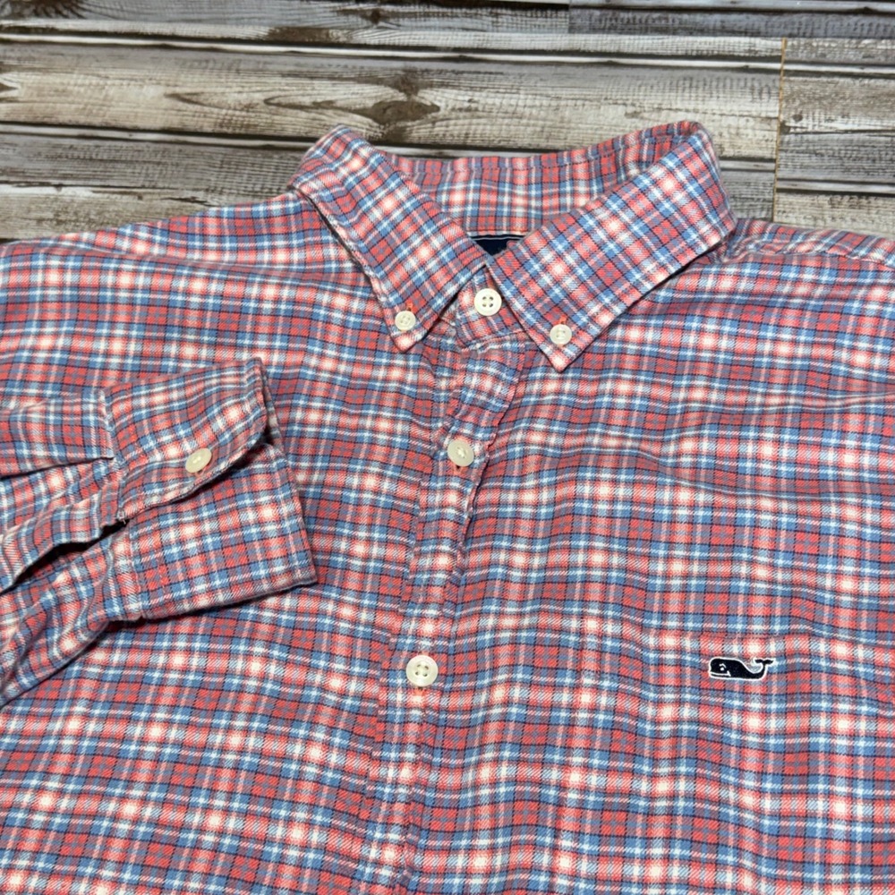 Vineyard Vines Slim Fit Tucker Men's L Button‎ Down Long Sleeve Cotton Linen